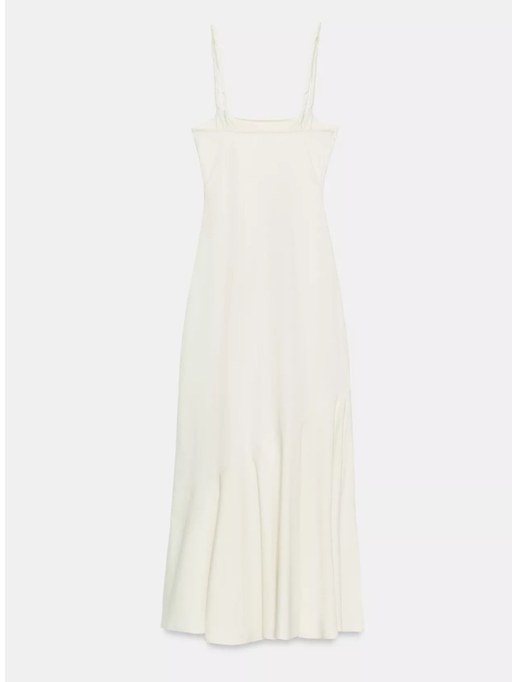 Zara Ruched Spaghetti-Strap Midi Dress in Cream - Picture 5 of 5